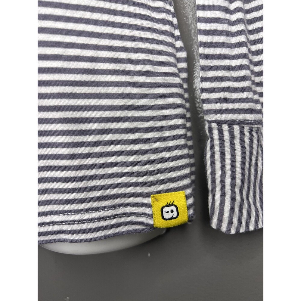 WonderWink Shirt Womens Small Gray Stripe Long Sleeve Crew Neck Stretch Top - Picture 6 of 10